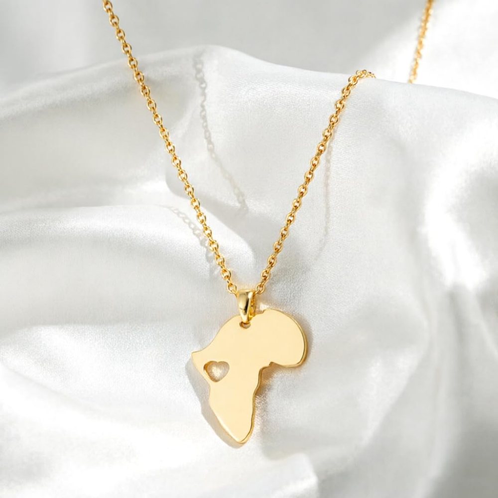 YUJIE Africa Map Pendant Necklace, view 5