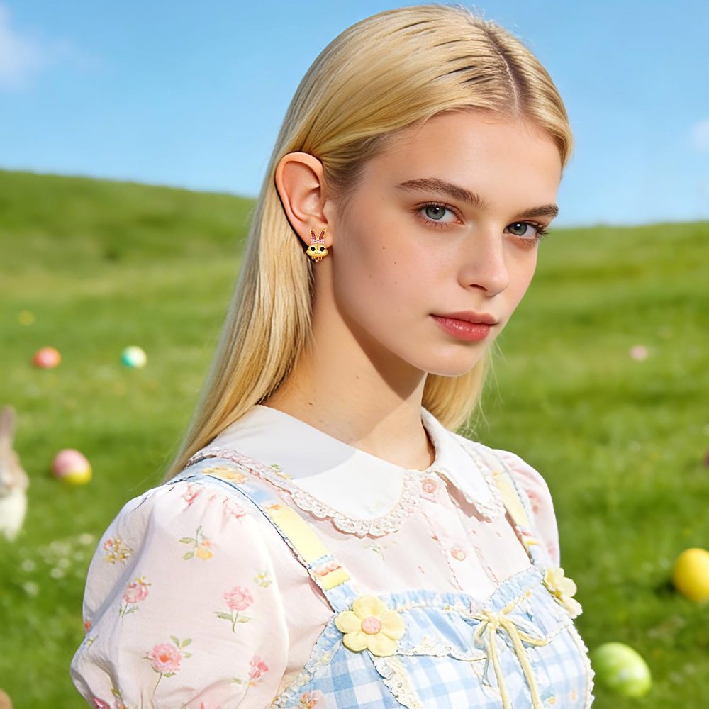 YUJIE Bunny Clip-On Earrings, second view