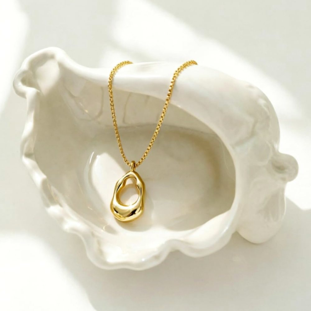 YUJIE Irregular Pebble Pendant Necklace, second view