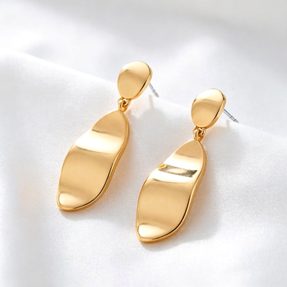 YUJIE Teardrop Drop Earrings, Smooth Teardrop, second view