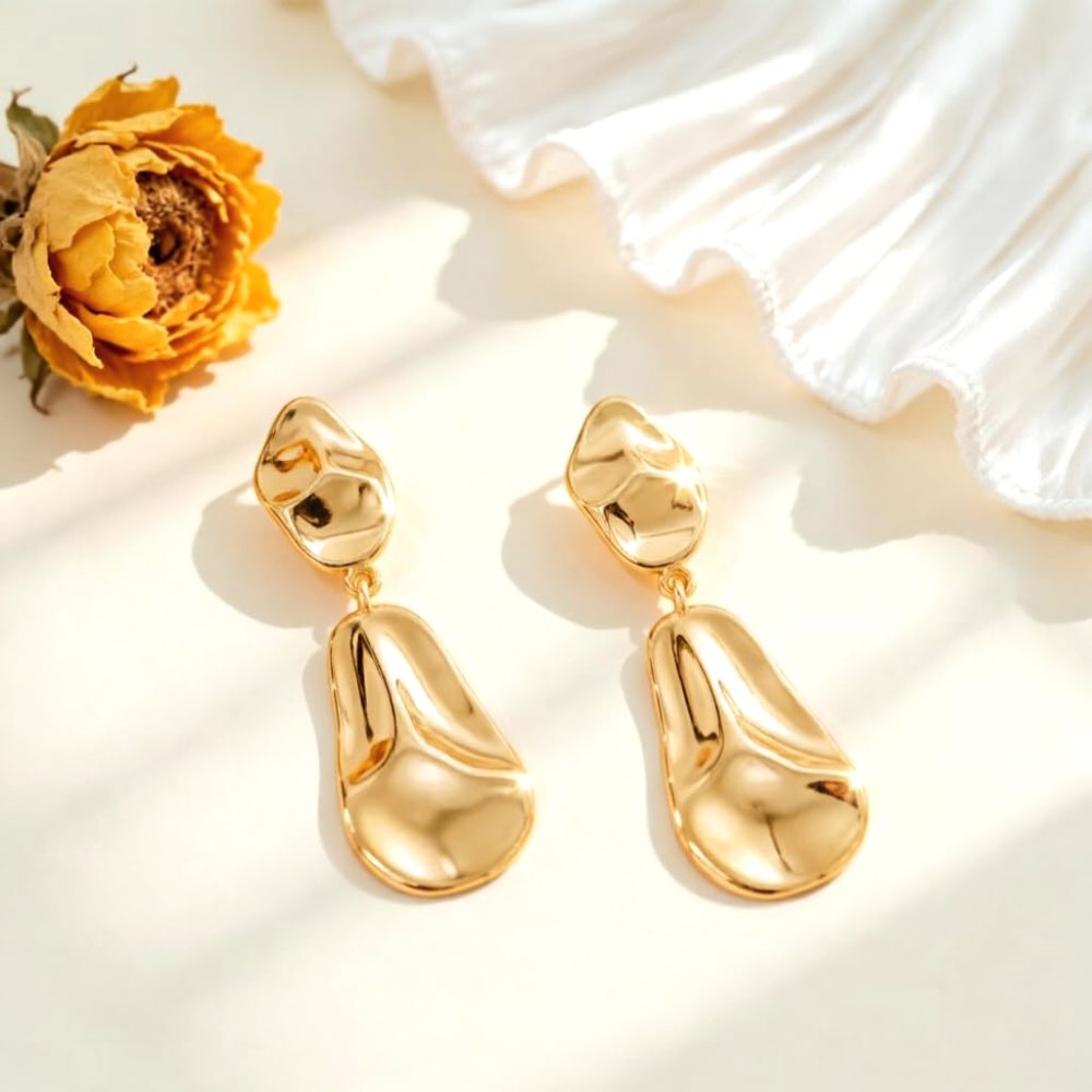 YUJIE Teardrop Drop Earrings, Organic Shape, view 5