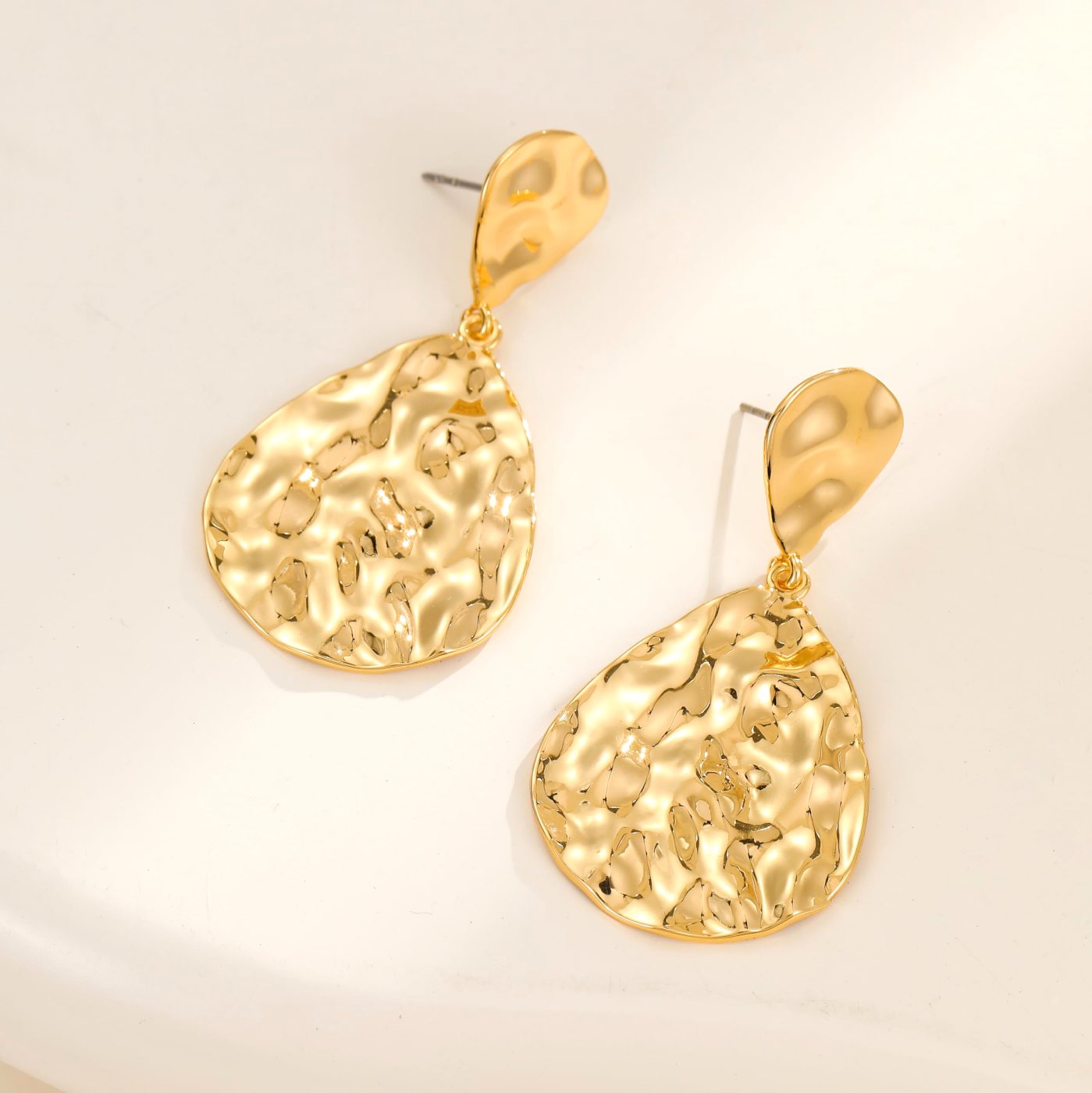 YUJIE Hammered Teardrop Drop Earrings, second view