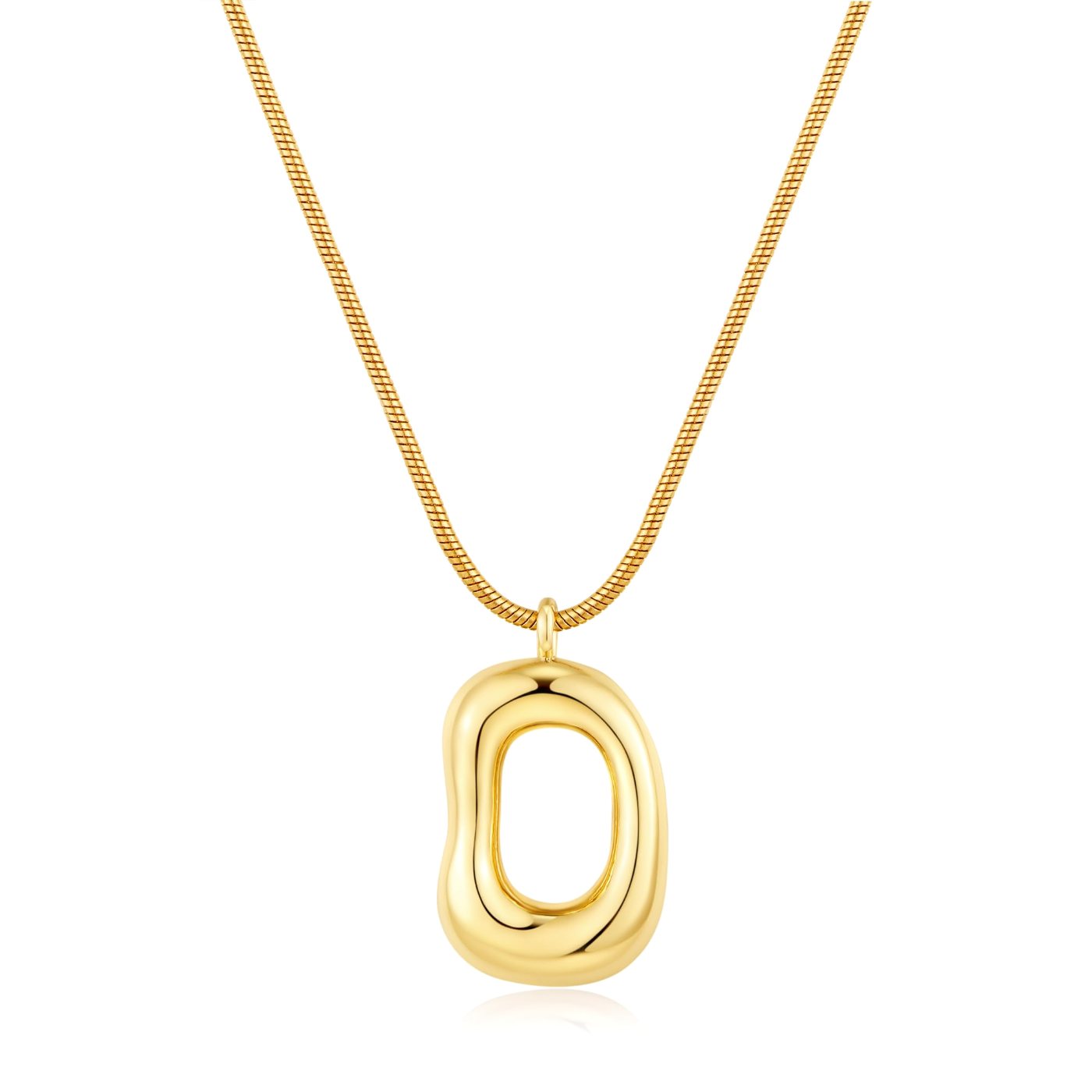 YUJIE Abstract Hollow Pendant Necklace, gold tone