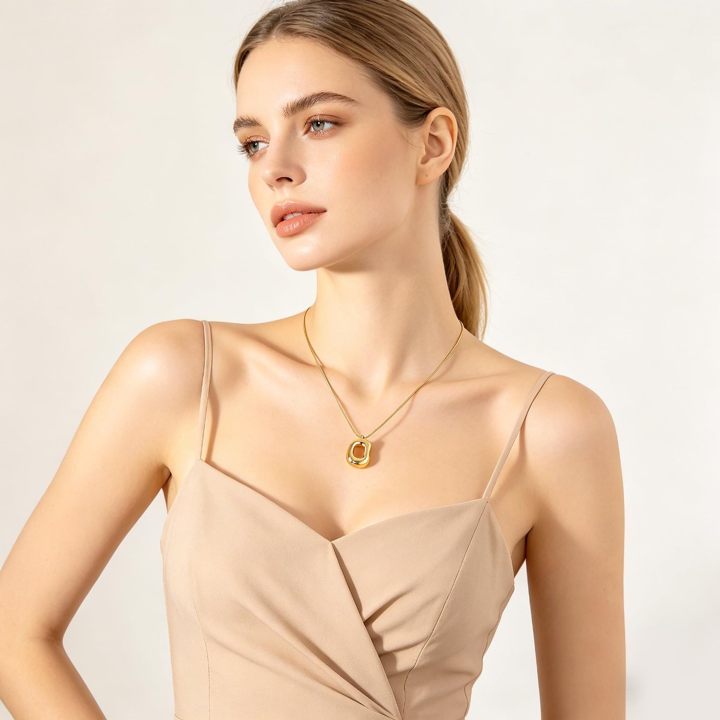 YUJIE Abstract Hollow Pendant Necklace, view 3