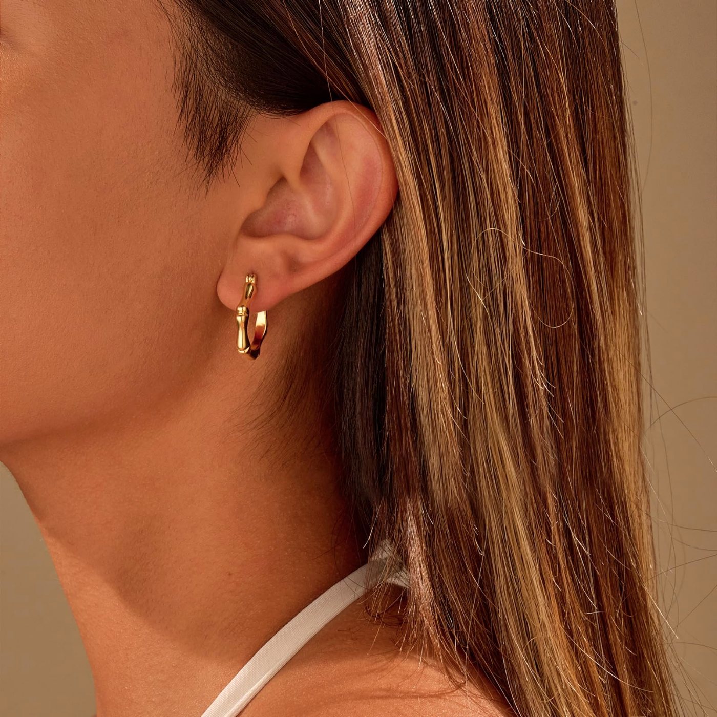YUJIE Bamboo Hexagon Hoops, view 3