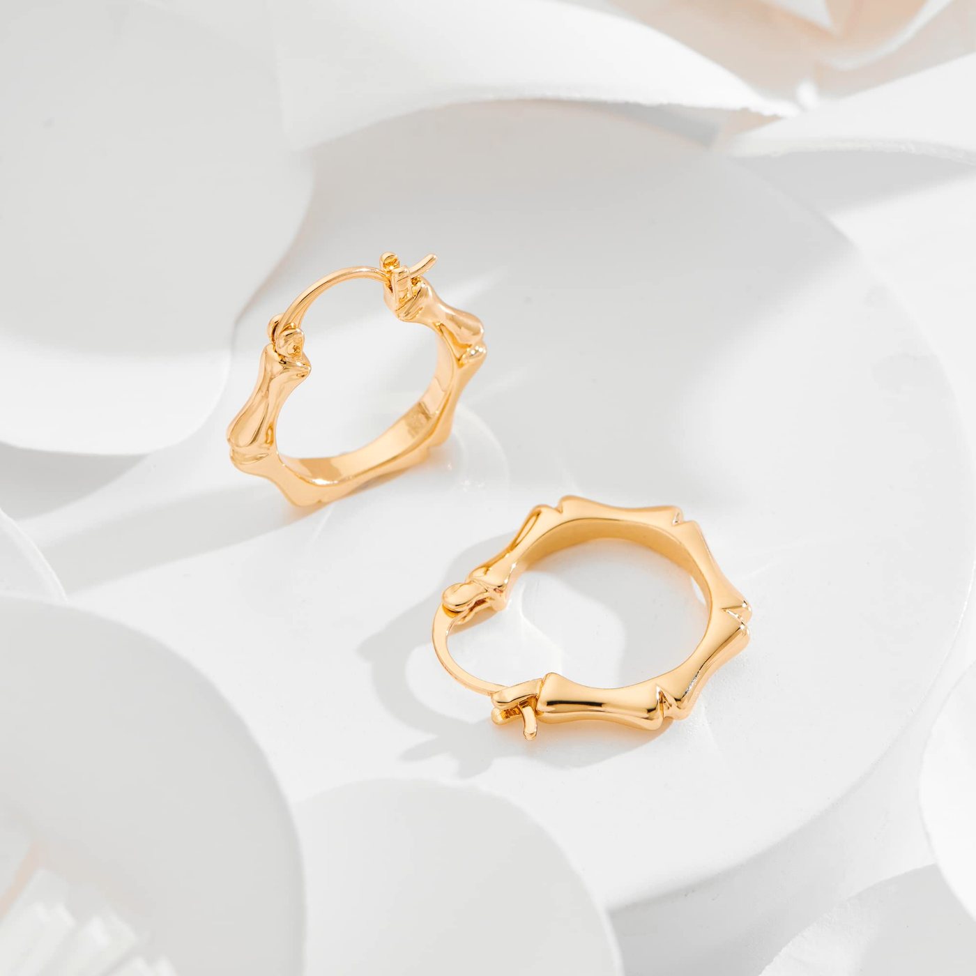 YUJIE Bamboo Hexagon Hoops, view 4