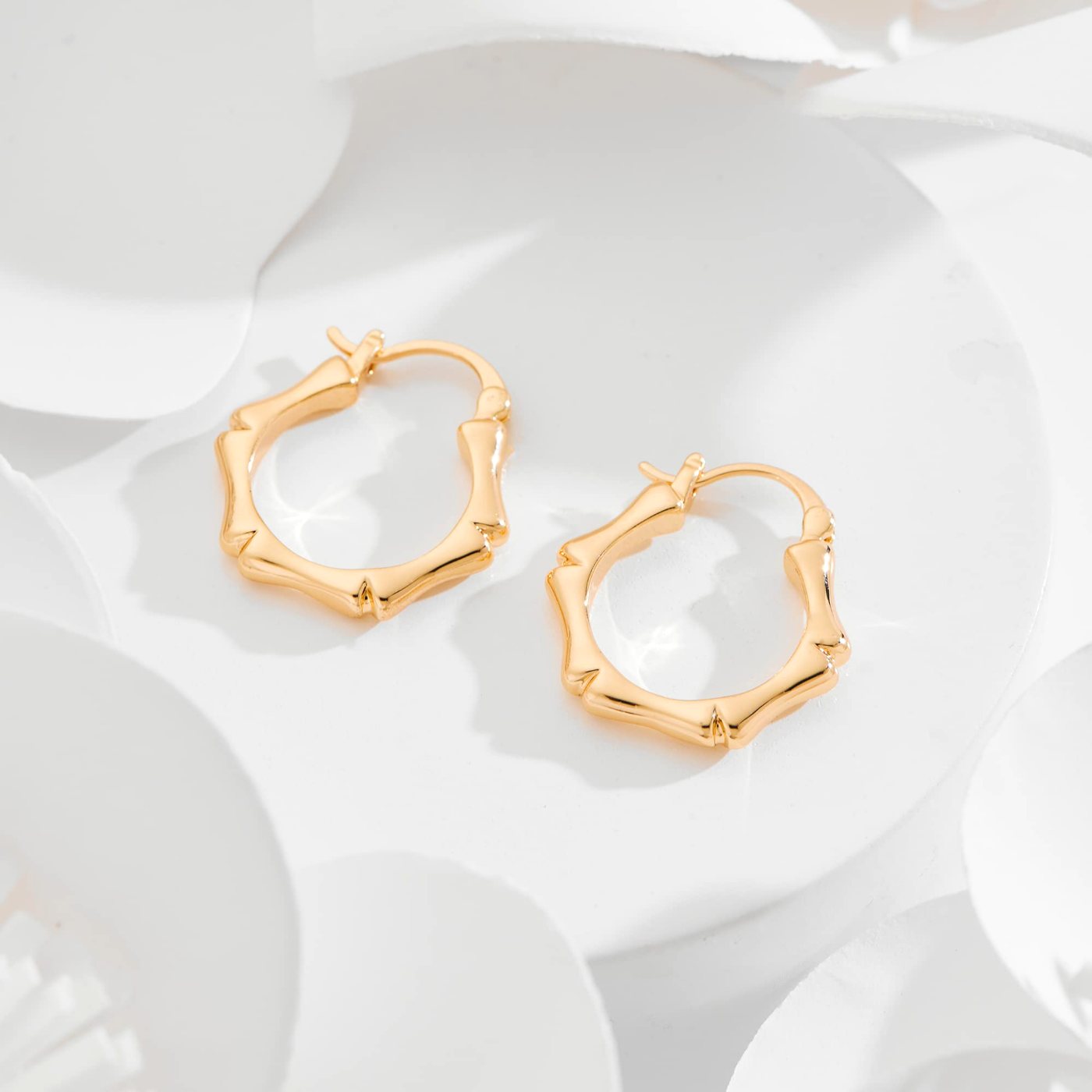 YUJIE Bamboo Hexagon Hoops, view 5