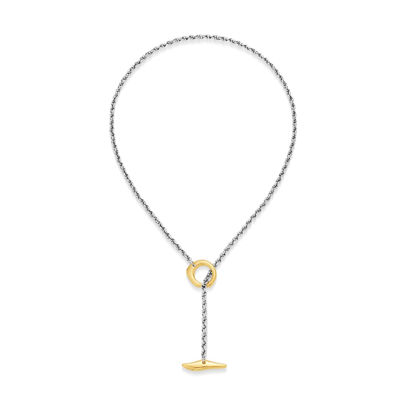 YUJIE Bar Lariat, Mixed Metal, gold and silver