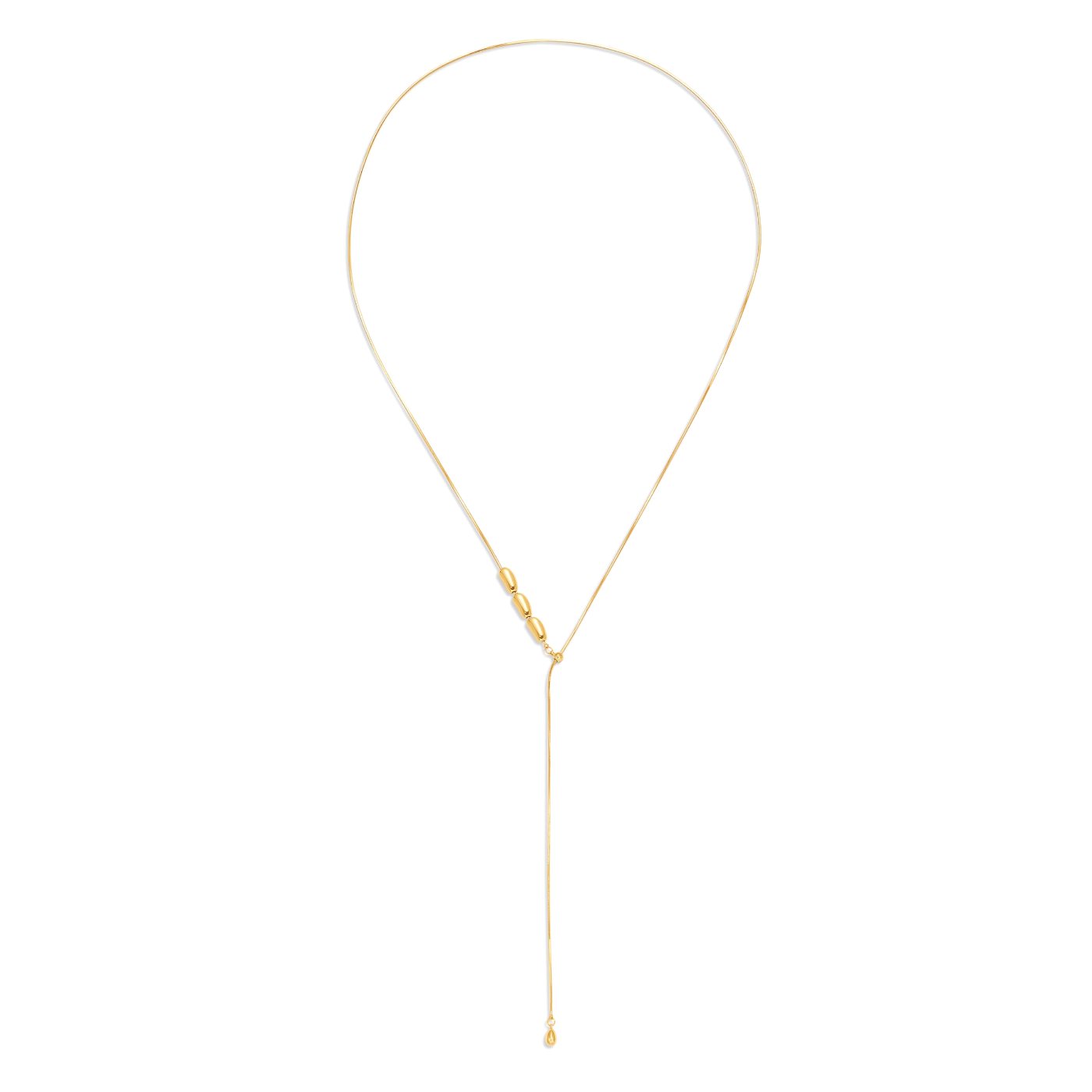 YUJIE Bar Lariat, Bean Motif, gold tone