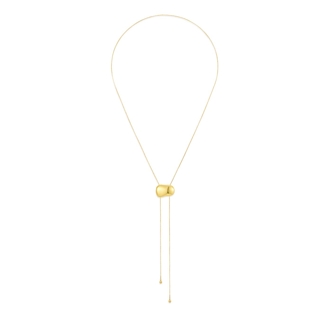 YUJIE Bar Lariat, Pebble Motif, gold tone