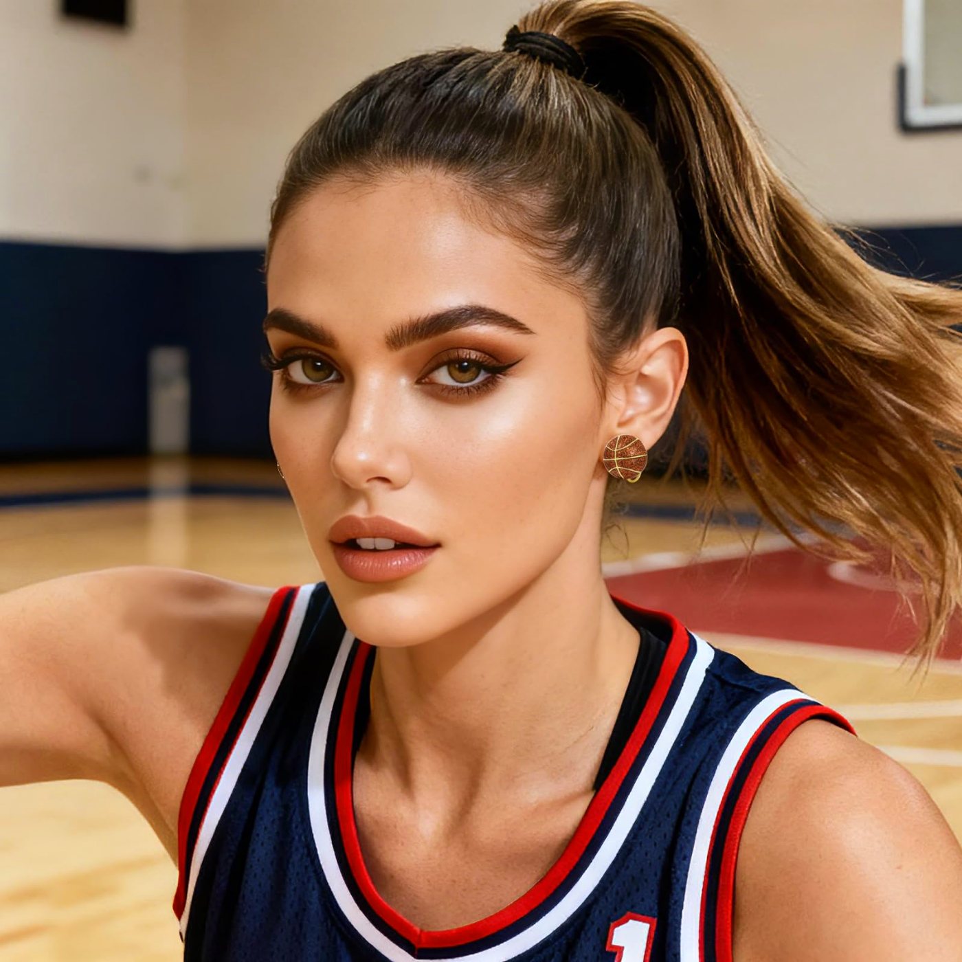 YUJIE Basketball Clip-On Earrings, view 5