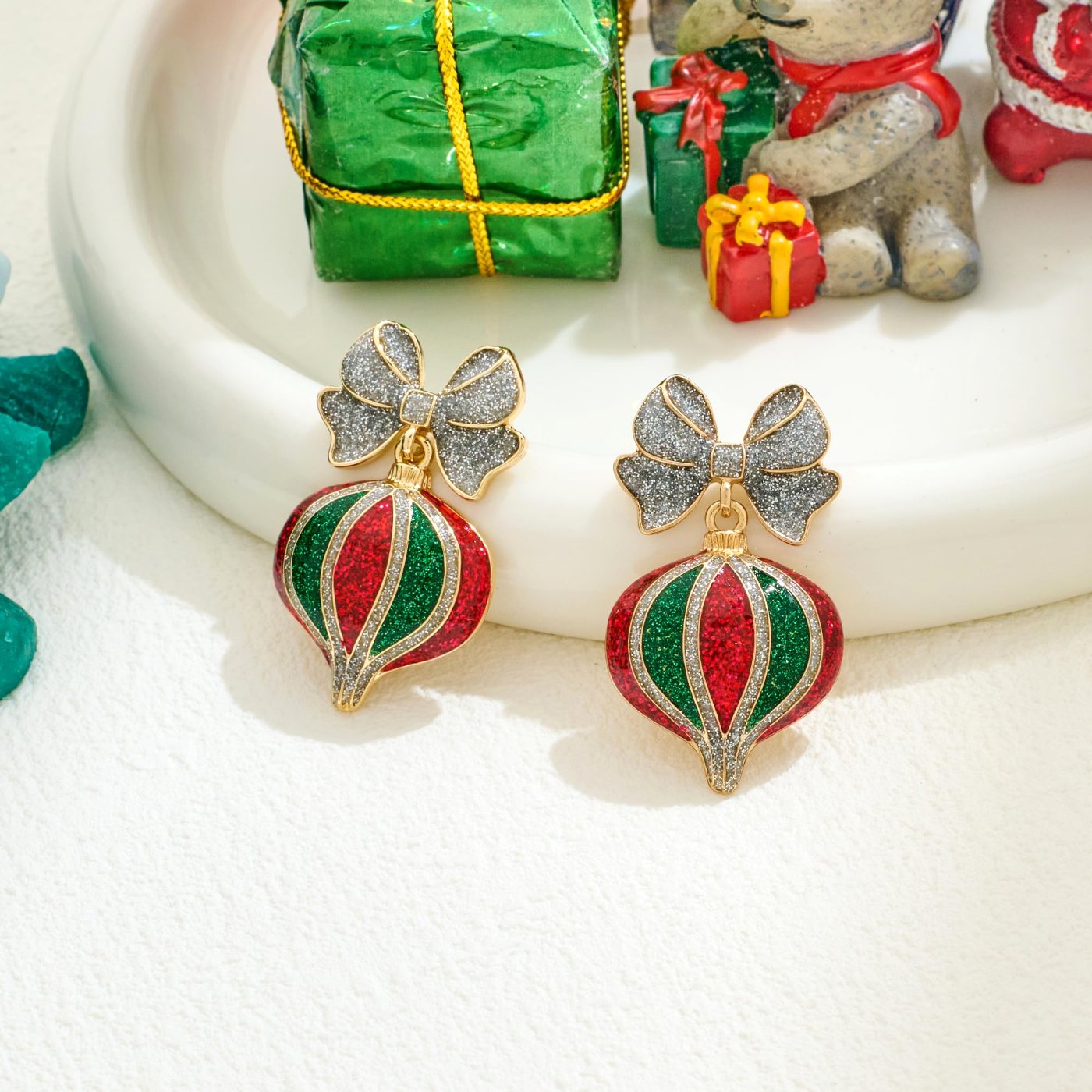 YUJIE Bauble Bow Drop Earrings, second view