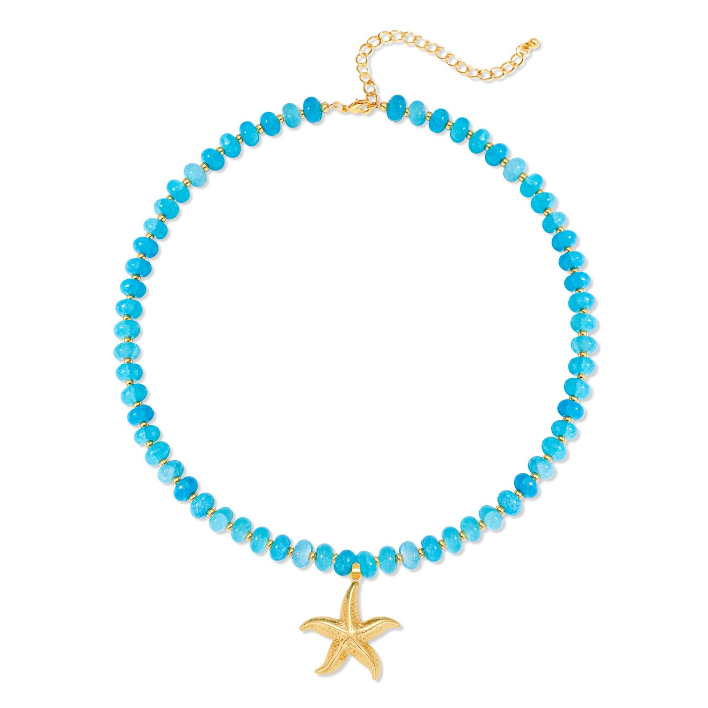 YUJIE Beaded Choker, Blue Starfish, color