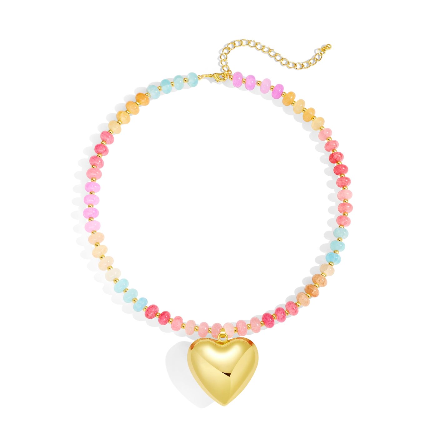 YUJIE Beaded Choker, Heart Pendant, color
