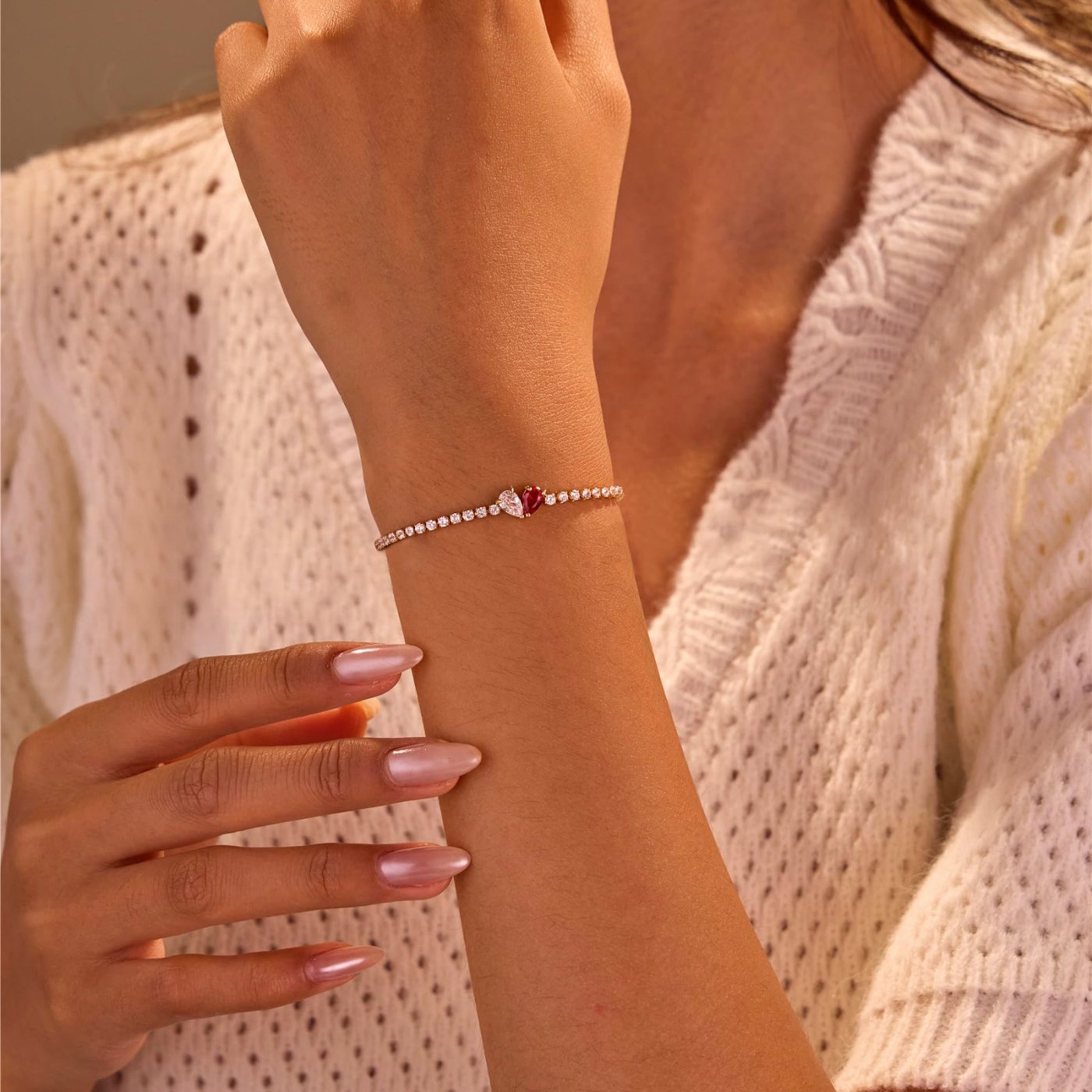 YUJIE Birthstone Bracelet, Ruby, second view