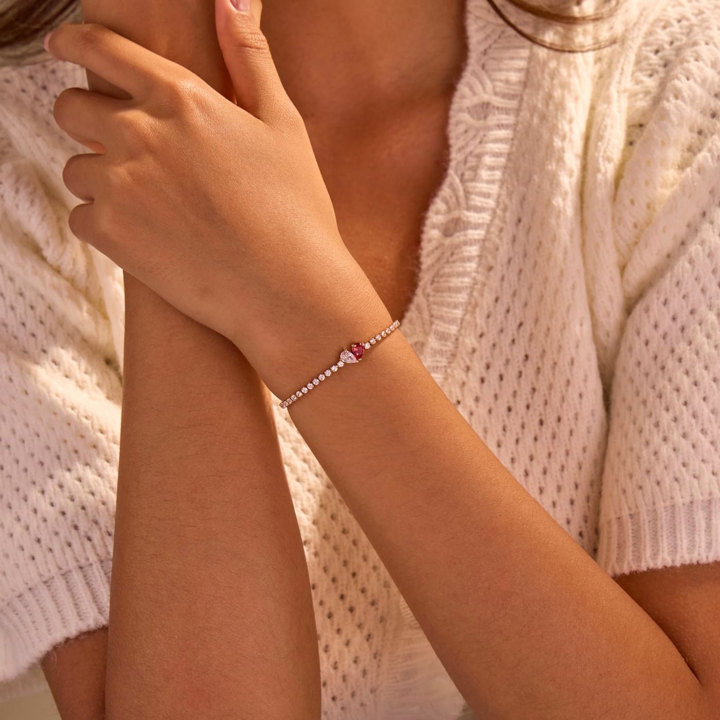 YUJIE Birthstone Bracelet, Ruby, view 3