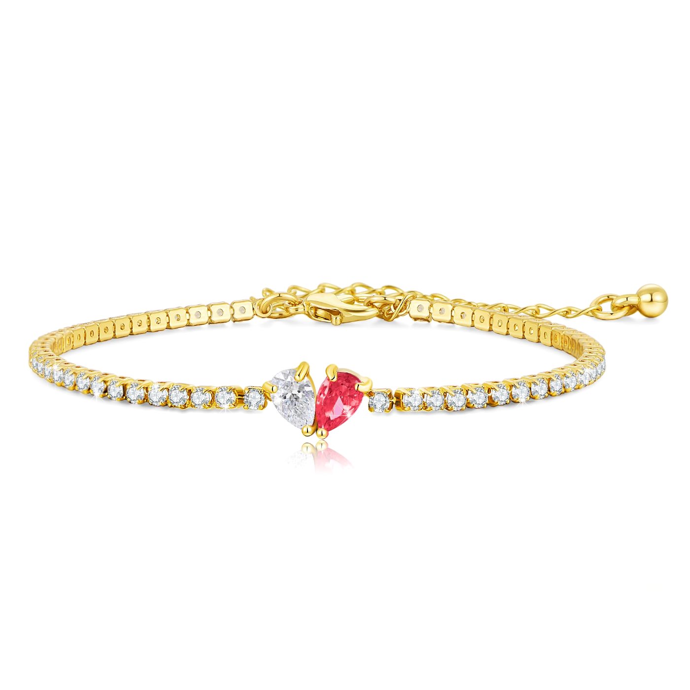 YUJIE Birthstone Bracelet, Ruby, color