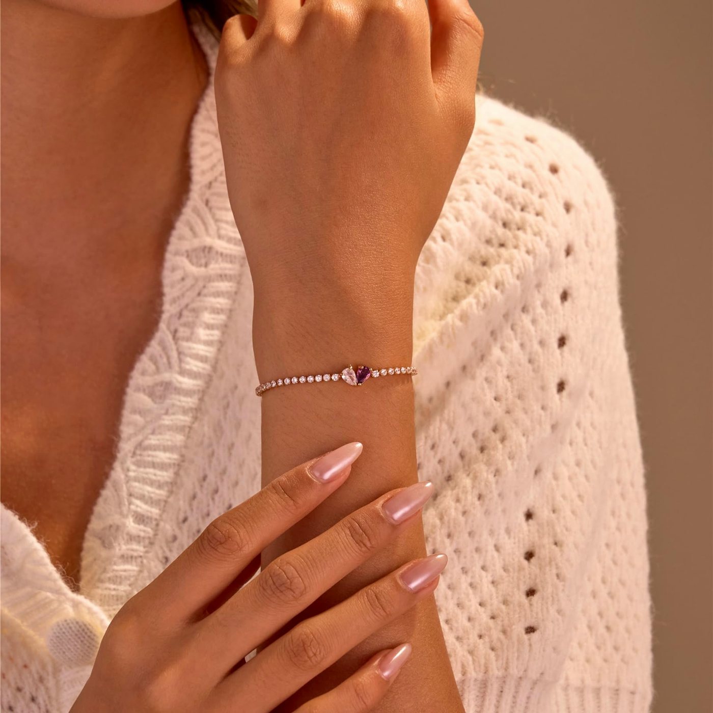 YUJIE Birthstone Bracelet, Amethyst, second view