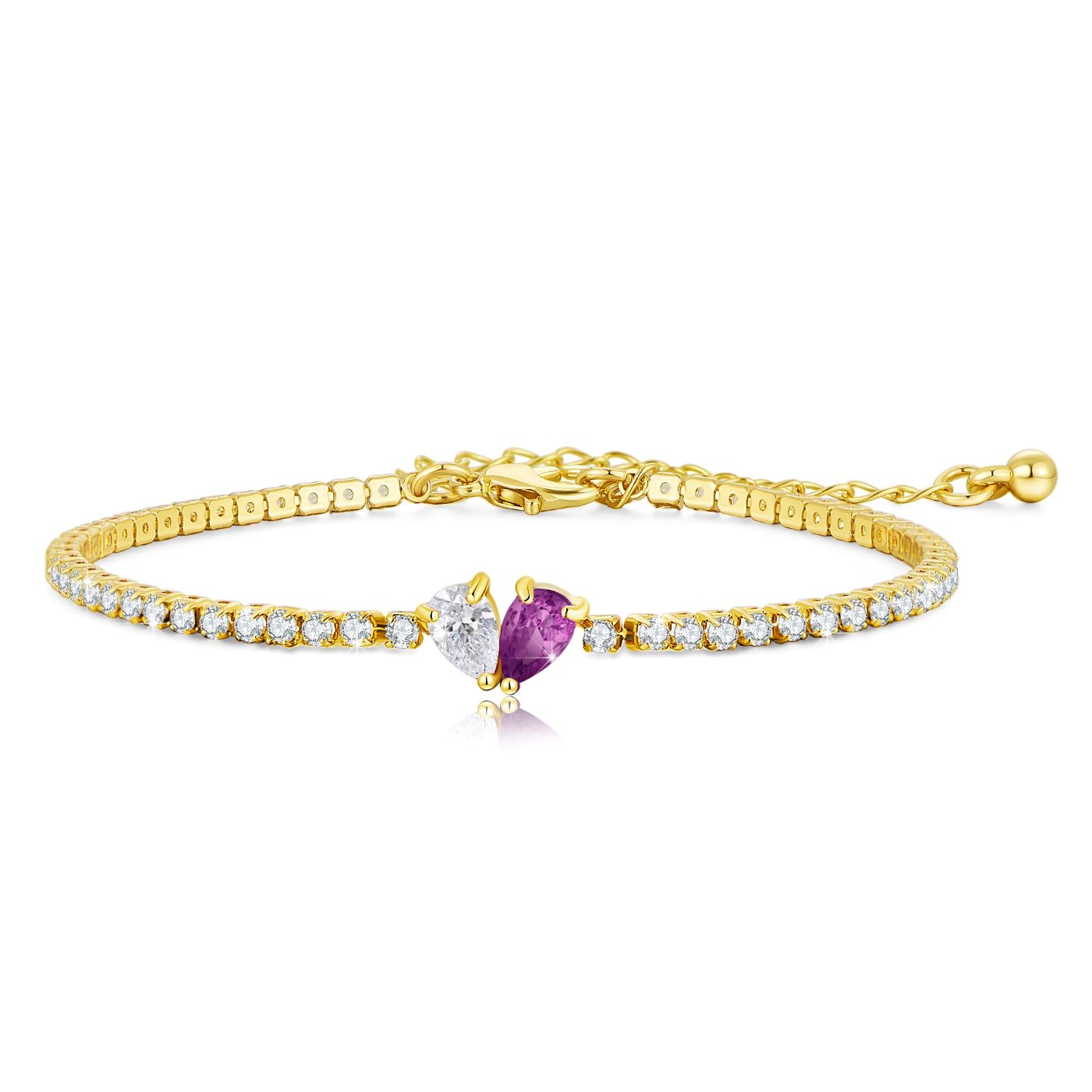YUJIE Birthstone Bracelet, Amethyst, color