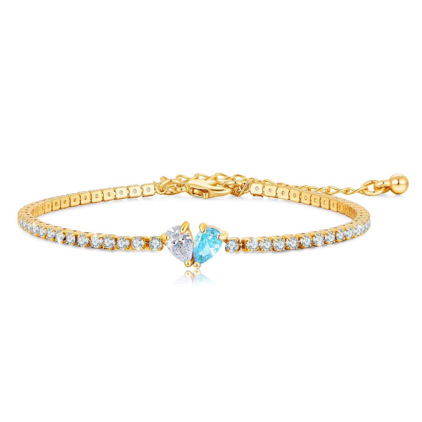 YUJIE Birthstone Bracelet, Aquamarine, color