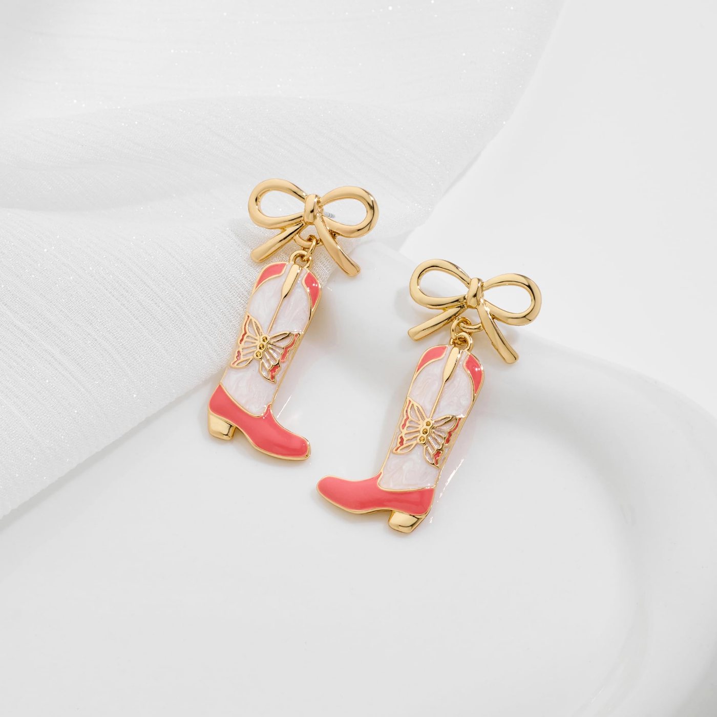 YUJIE Bow Boot Drop Earrings, view 5