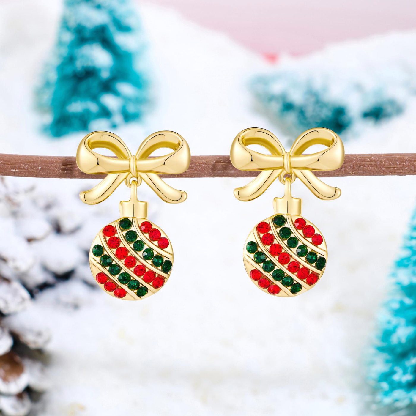YUJIE Bow Bulb Drop Earrings, view 3