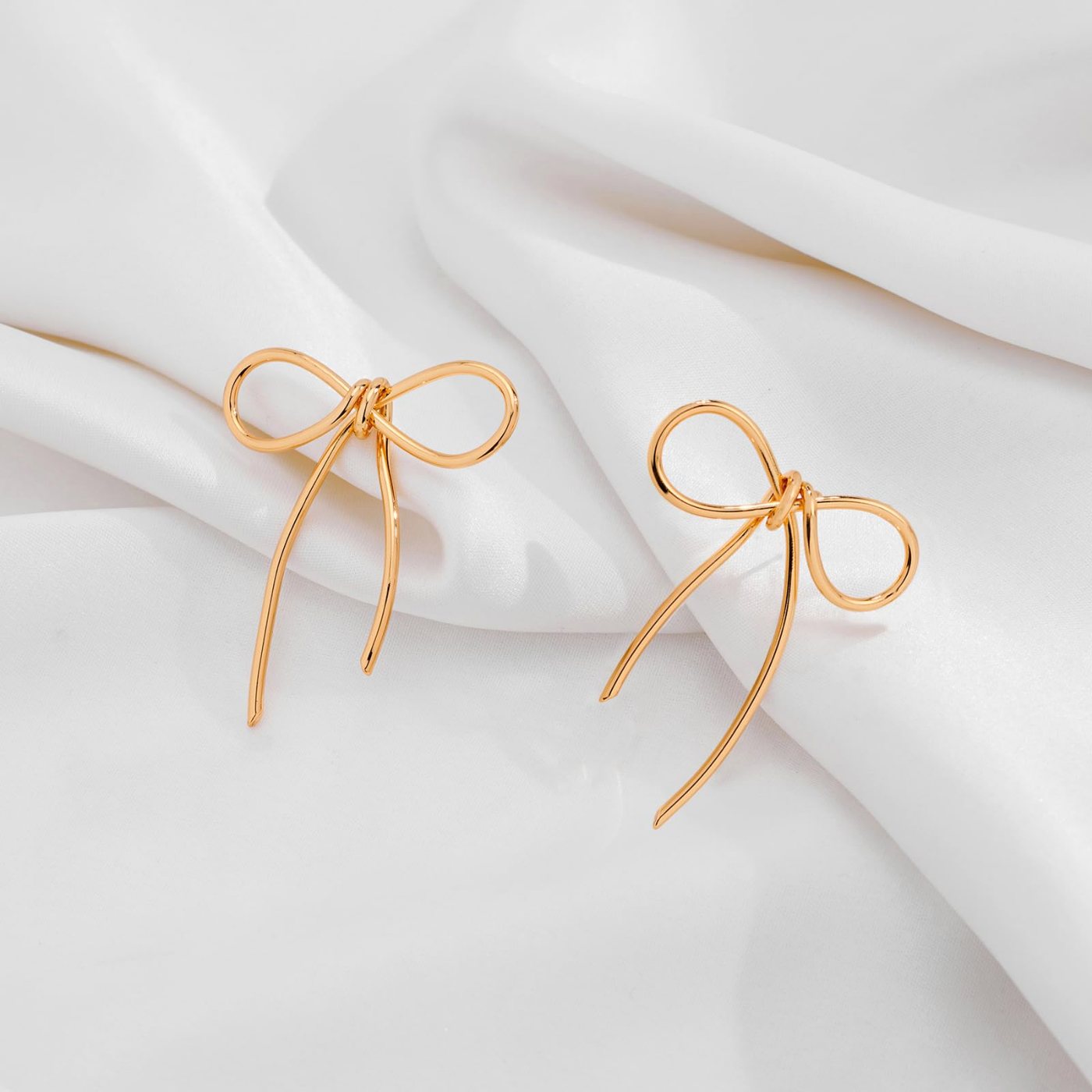 YUJIE Bow Drop Earrings, Wire Bow, view 5