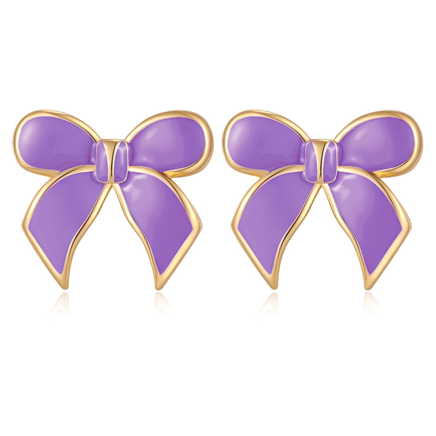YUJIE Bow Stud Earrings, Purple, color