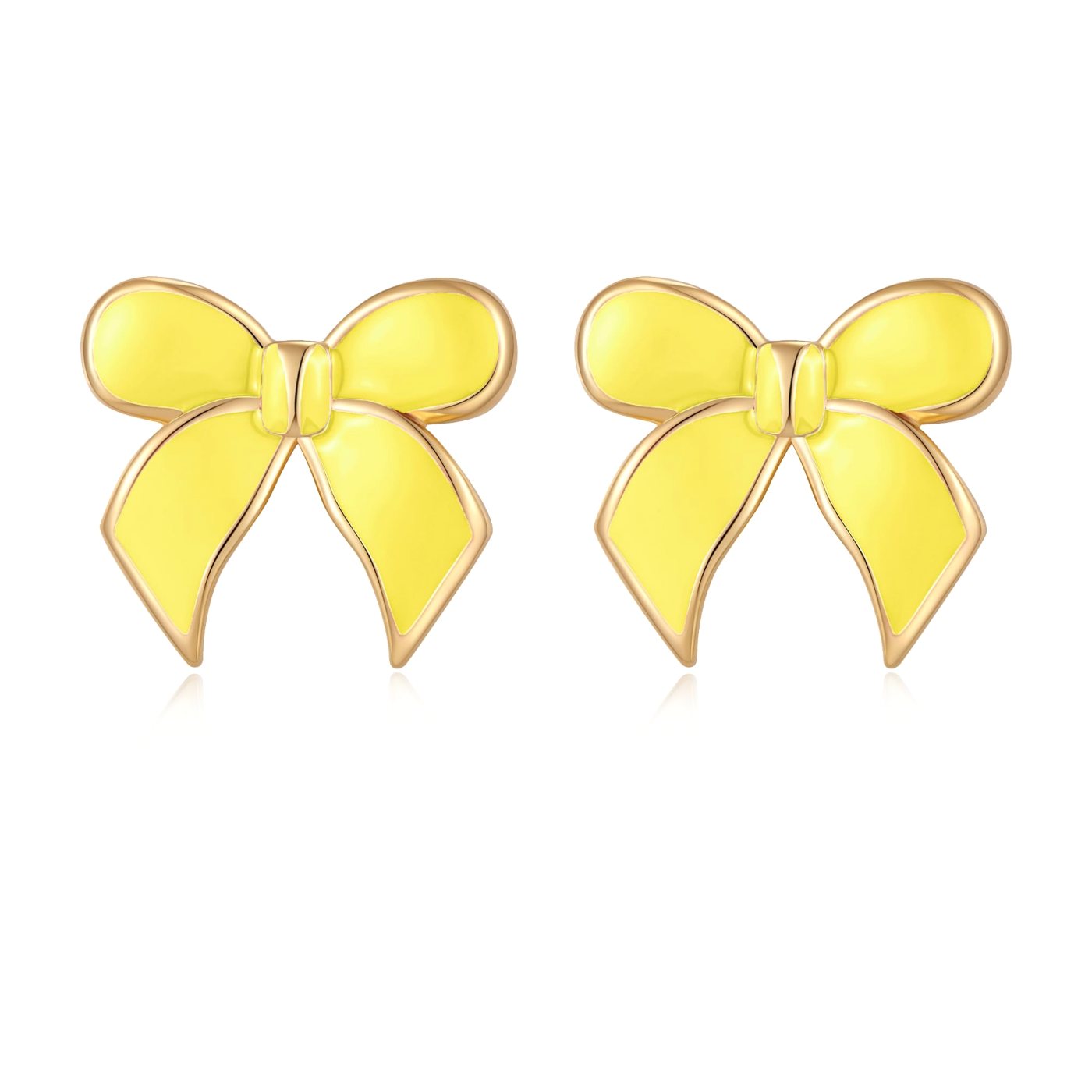 YUJIE Bow Stud Earrings, Yellow, color