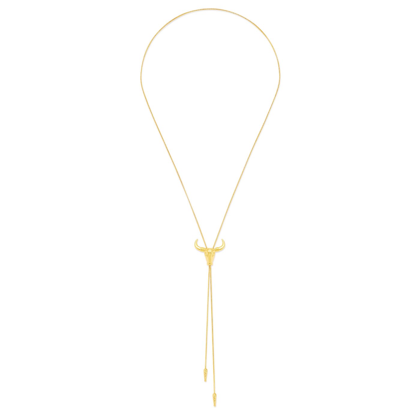 YUJIE Bull Lariat, gold tone