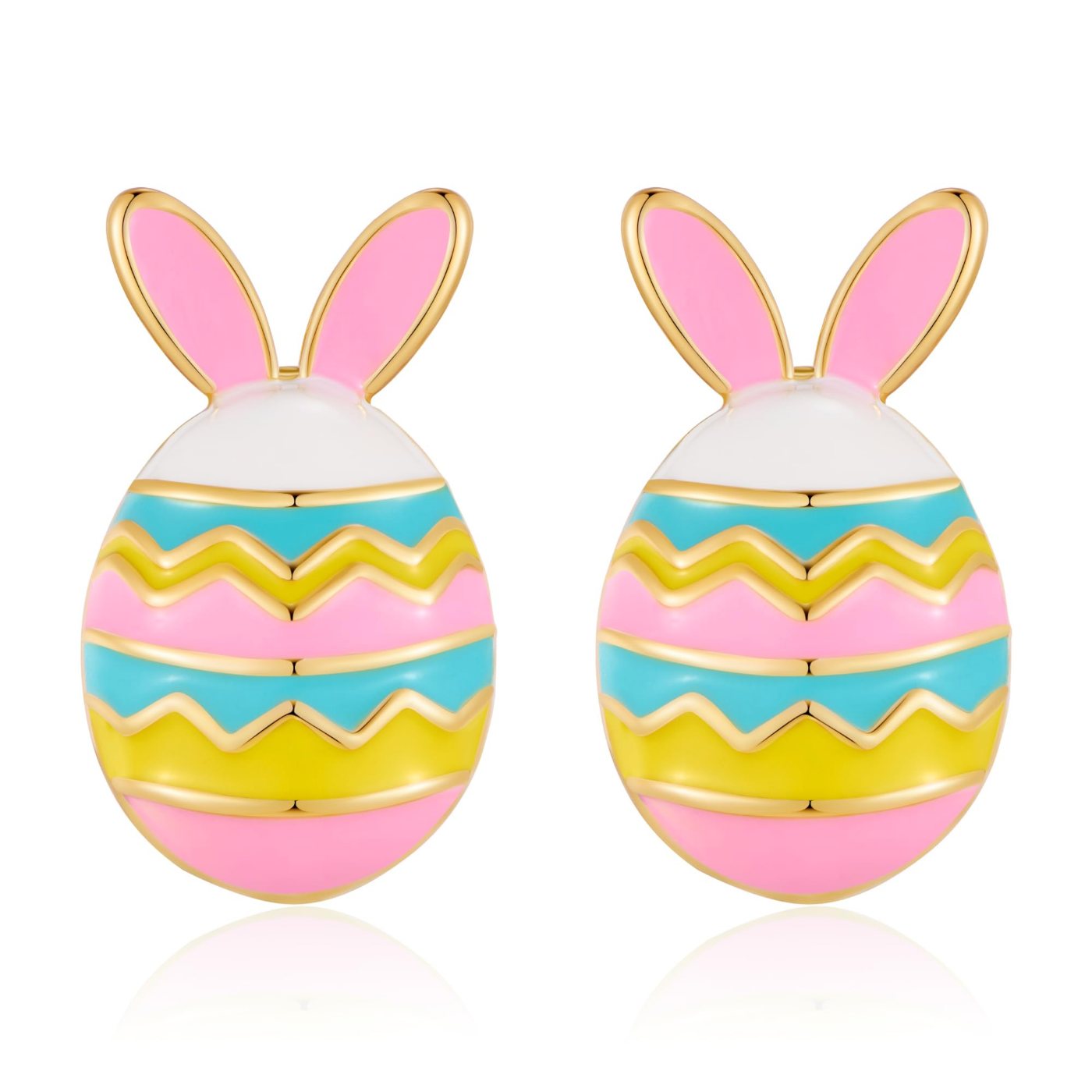 YUJIE Bunny Egg Stud Earrings, Bunny Ears, color