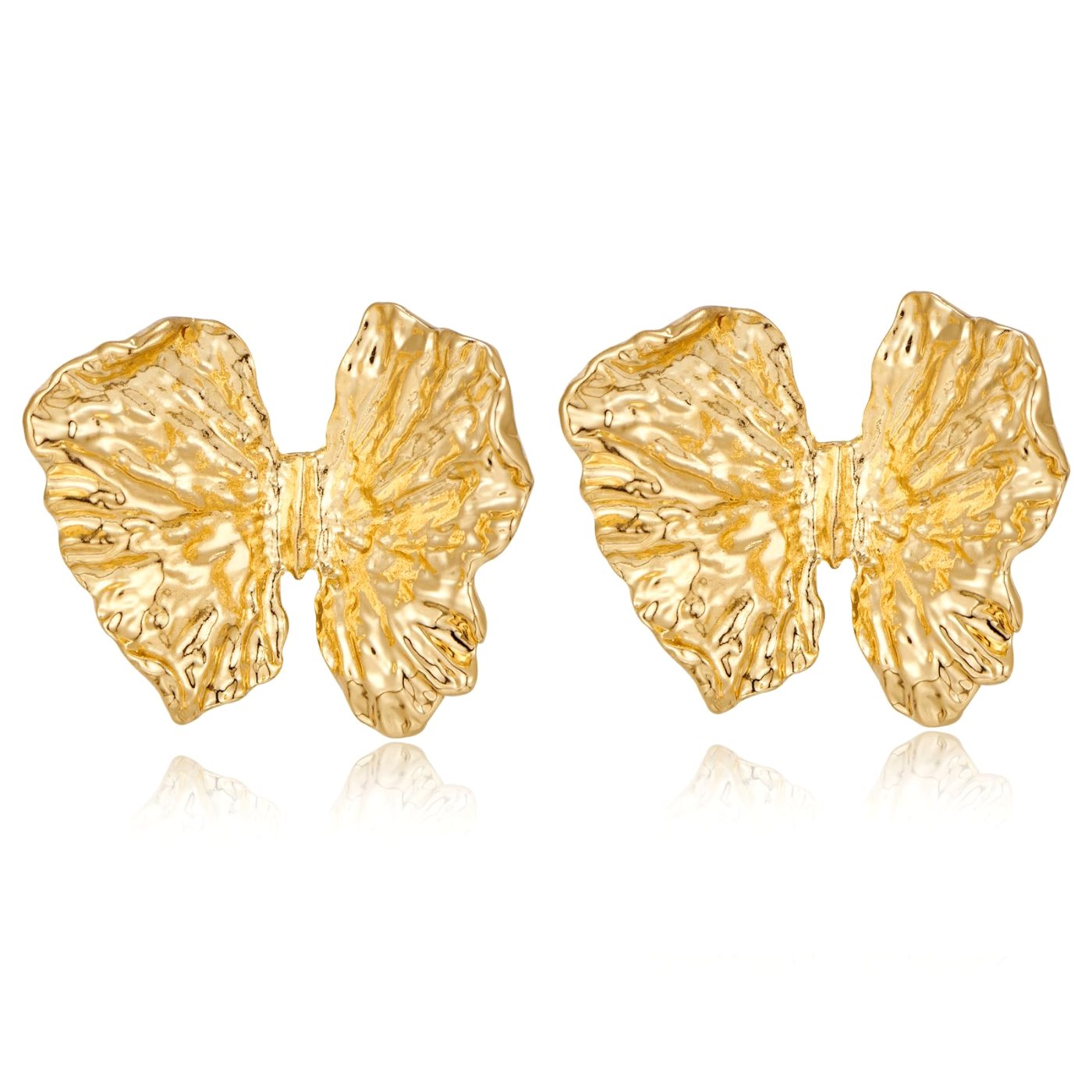 YUJIE Butterfly Stud Earrings, gold tone