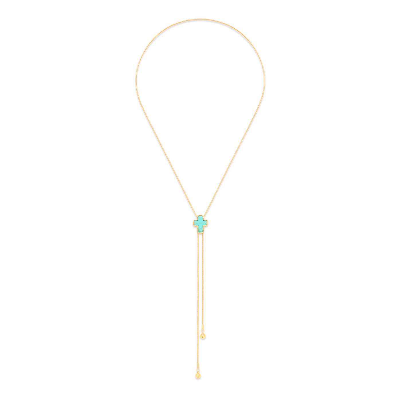 YUJIE Cactus Lariat, Turquoise Cross, color