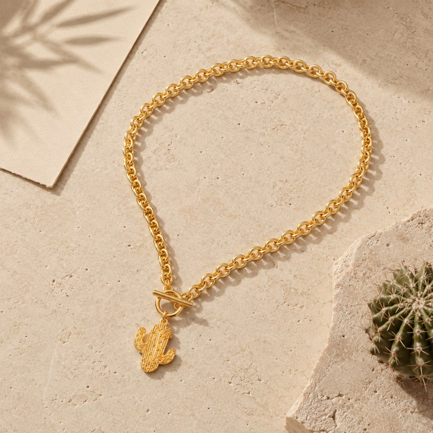 YUJIE Cactus Pendant Necklace, view 4