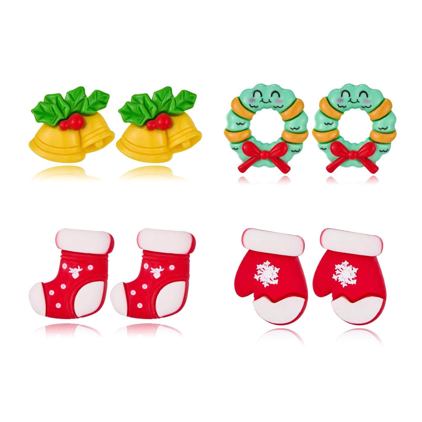 YUJIE Christmas Stud Earrings, color