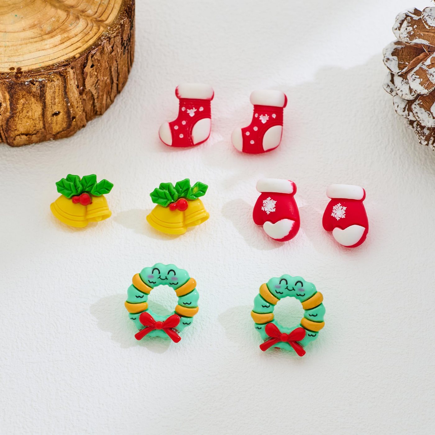 YUJIE Christmas Stud Earrings, view 6