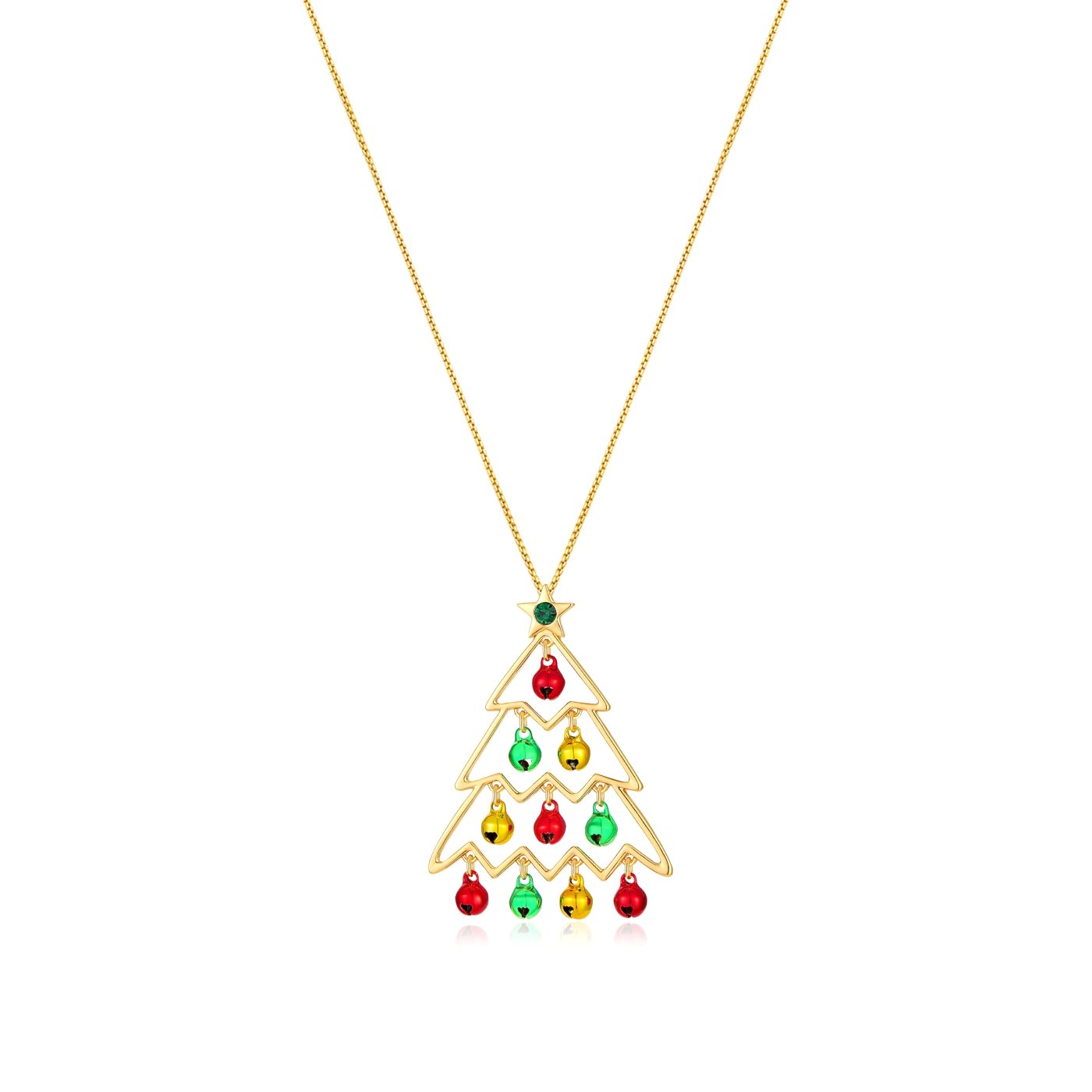 YUJIE Christmas Tree Pendant Necklace, color