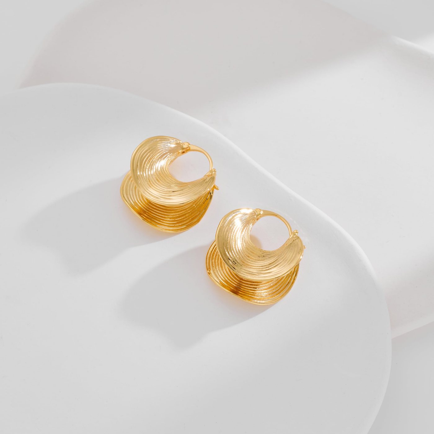 YUJIE Chunky Hoop Earrings, second view