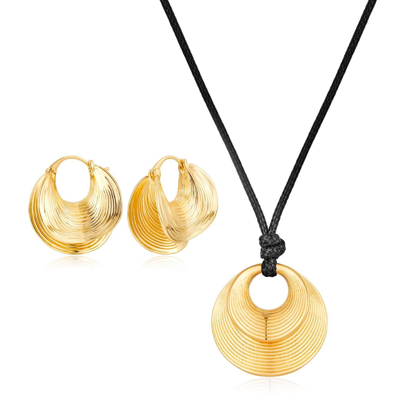 YUJIE Chunky Hoop Earrings, gold tone