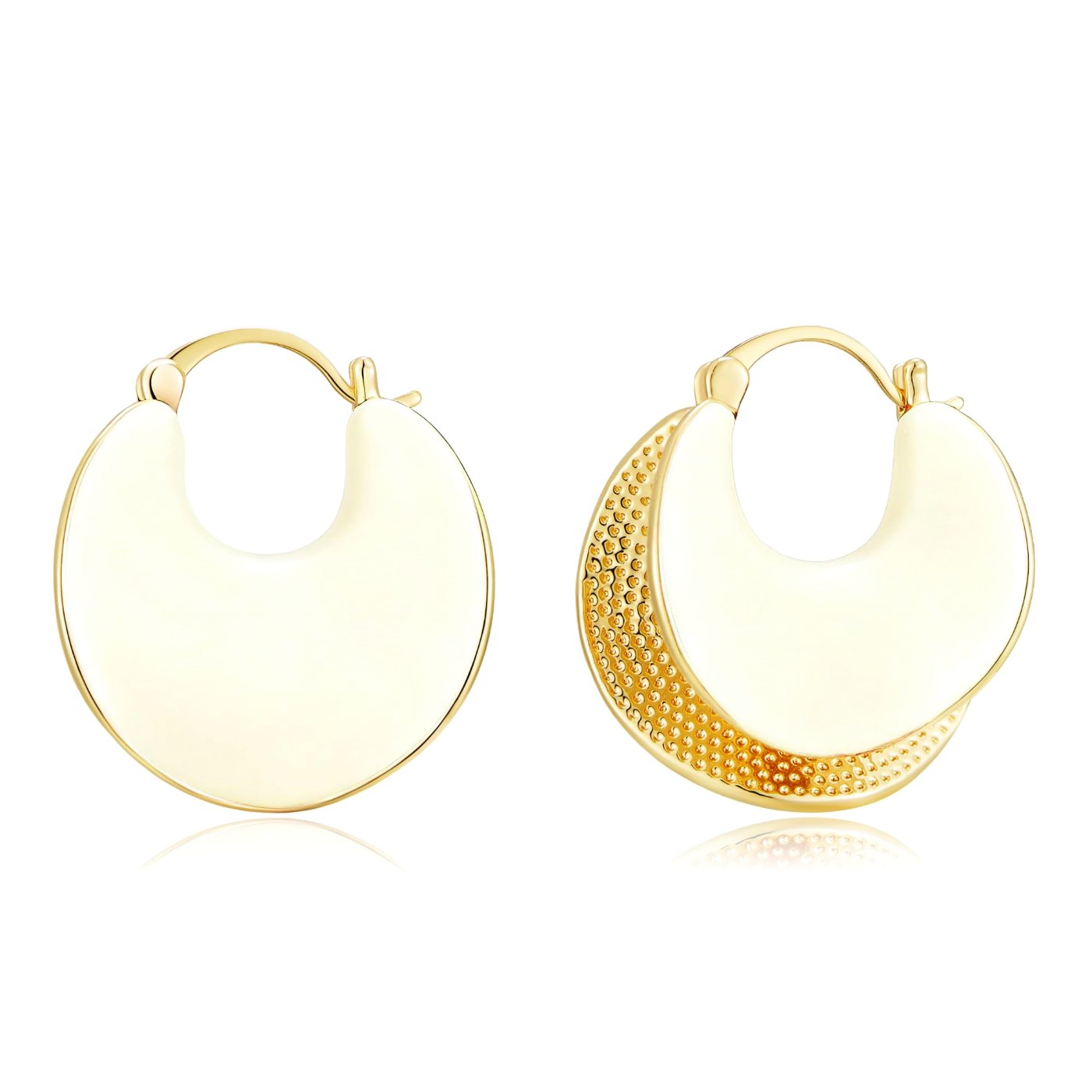 YUJIE Chunky Hoops, Cream White, color