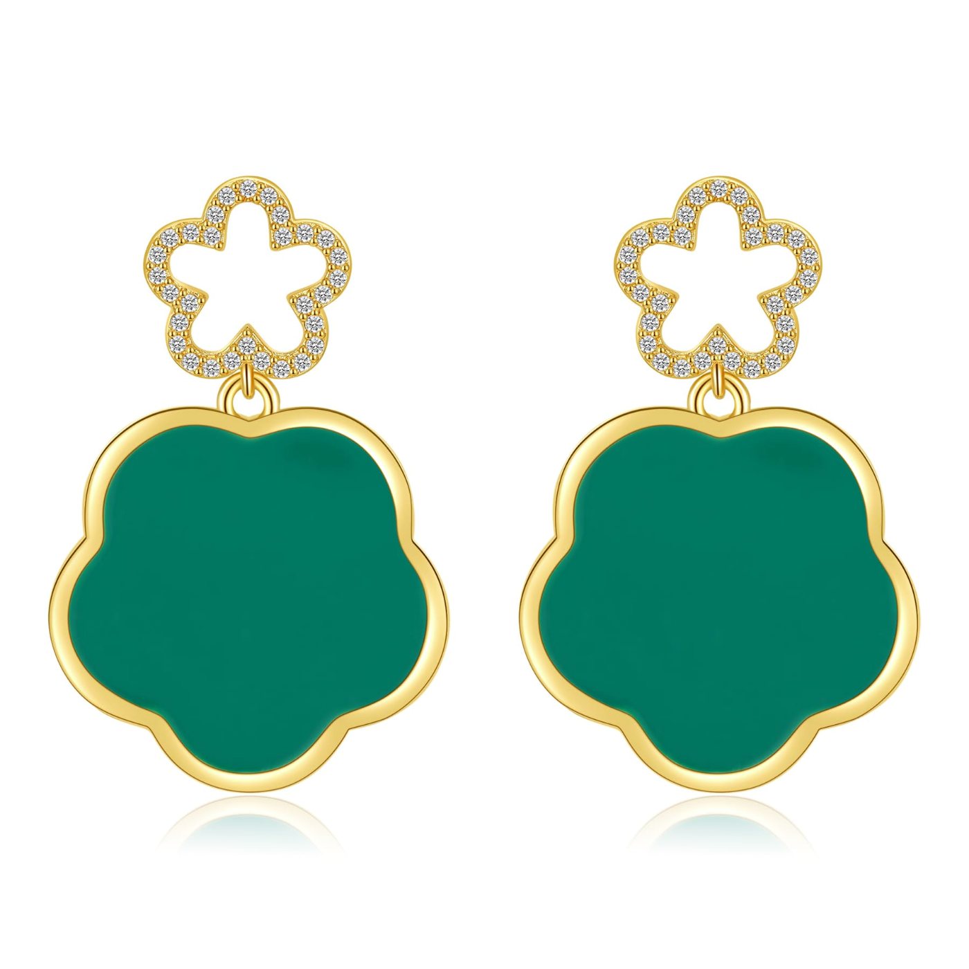 YUJIE Clover Drop Earrings, color