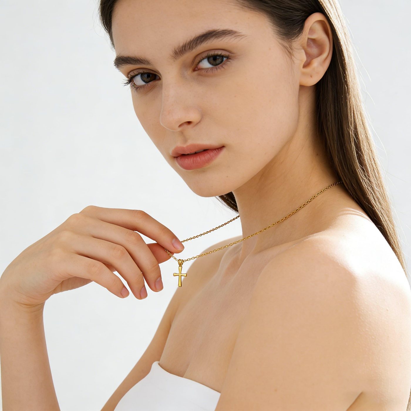 YUJIE Cross Necklace, view 4