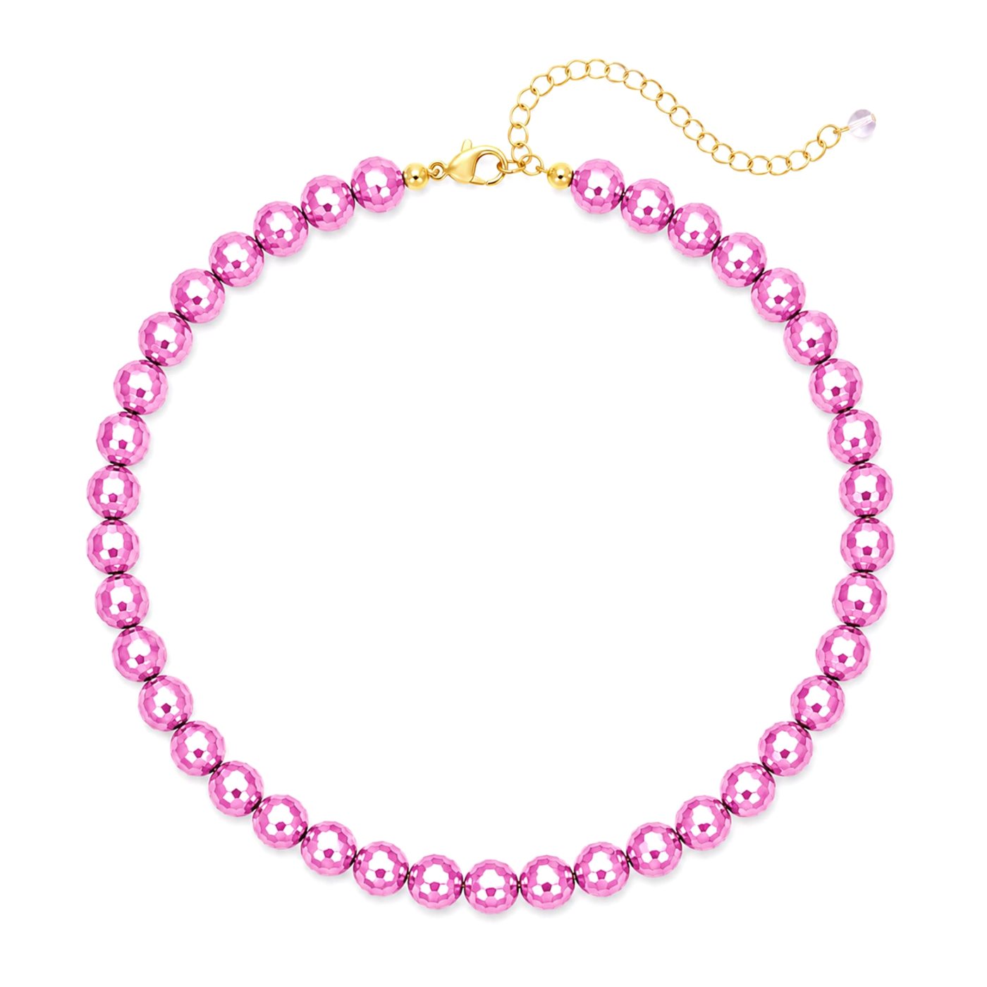 YUJIE Disc Ball Choker, Hot Pink, color