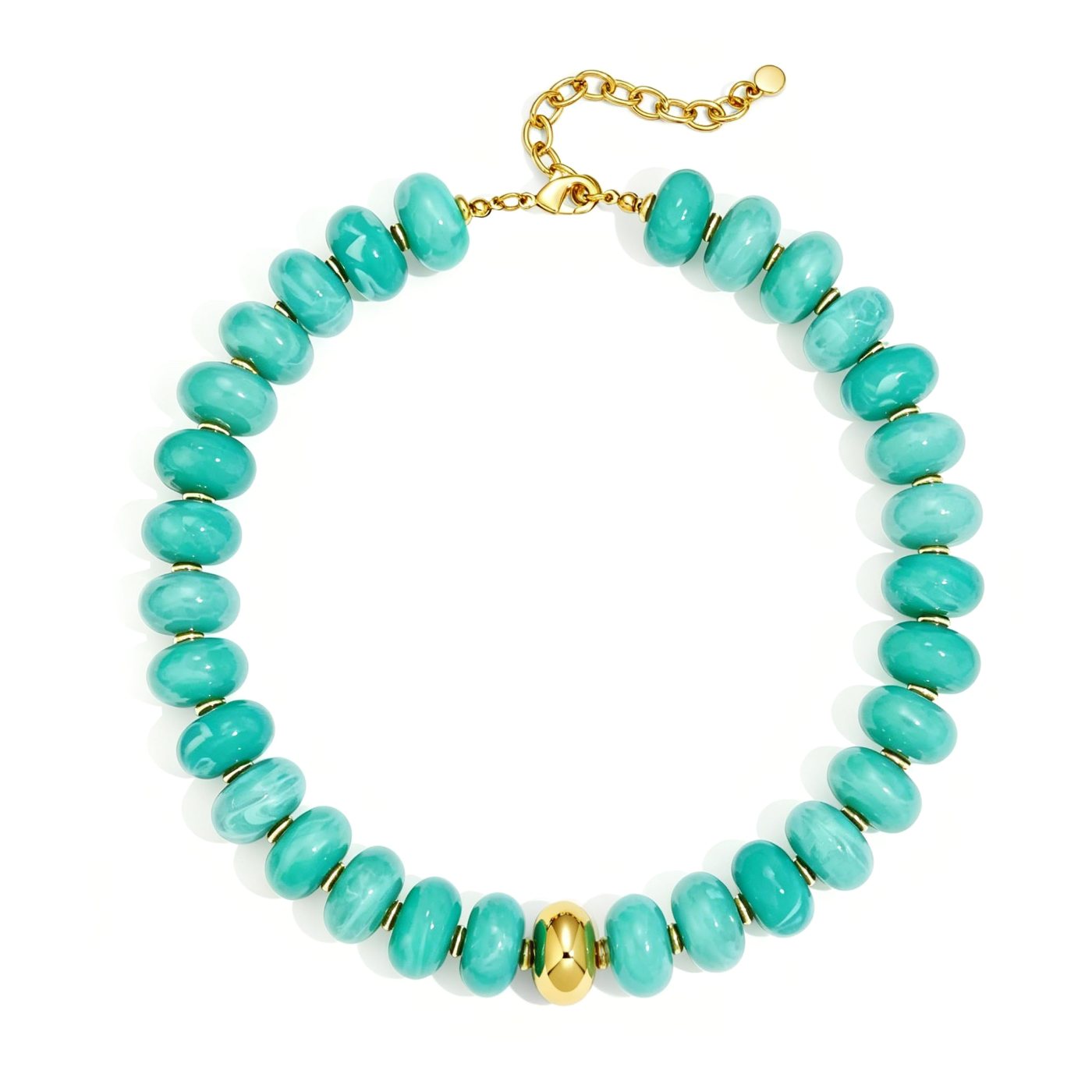 YUJIE Disc Bead Necklace, Blue, color