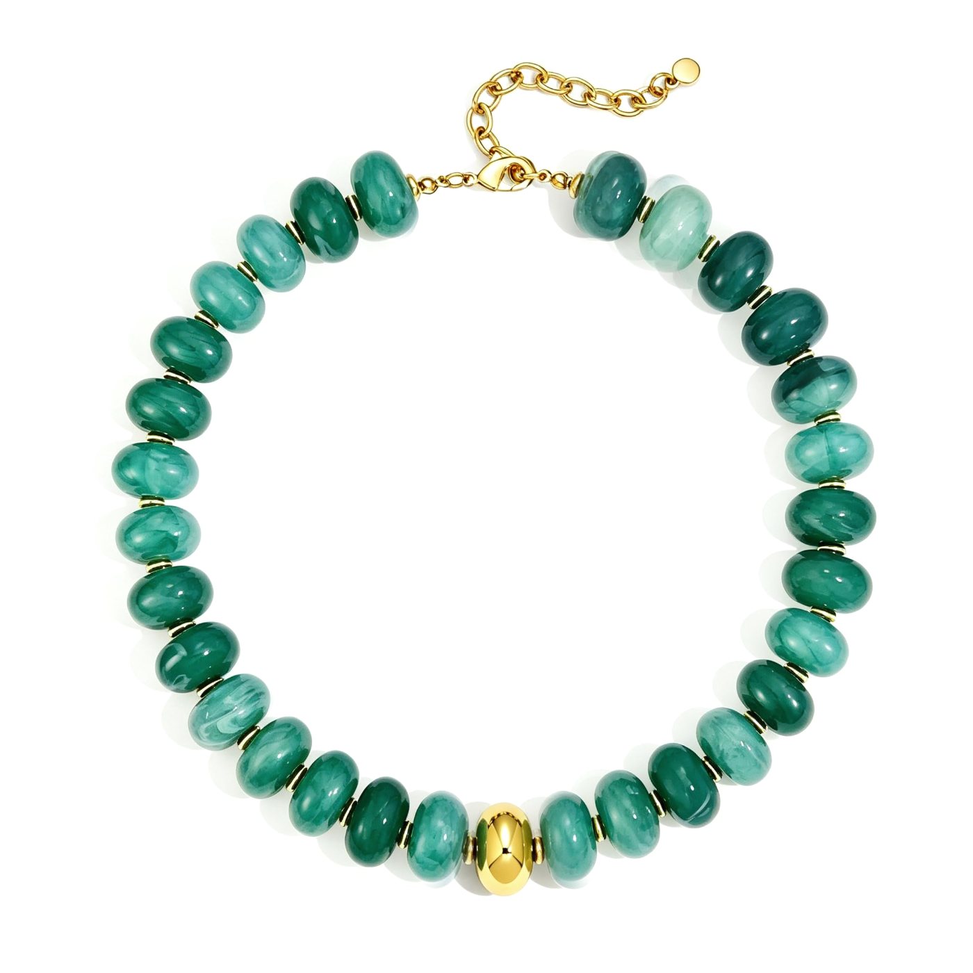 YUJIE Disc Bead Necklace, Dark Green, color
