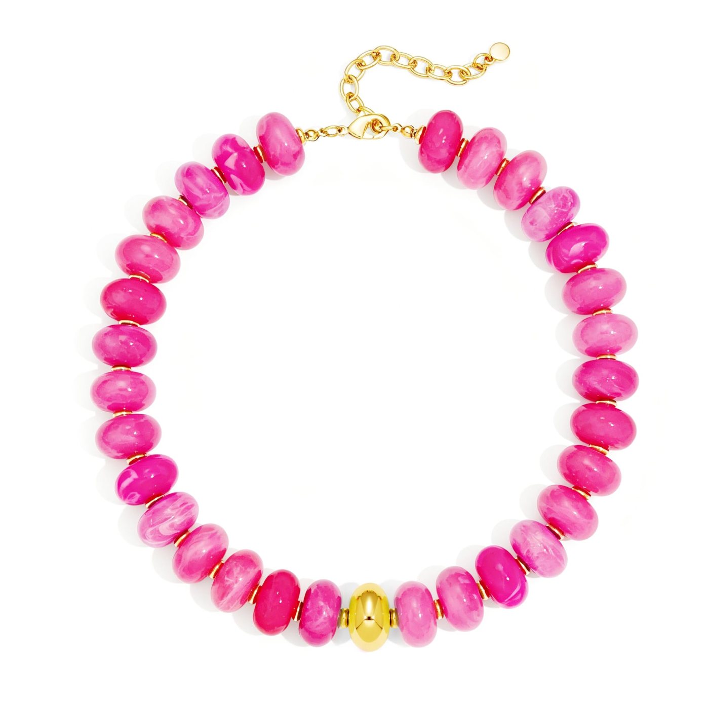 YUJIE Disc Bead Necklace, Hot Pink, color