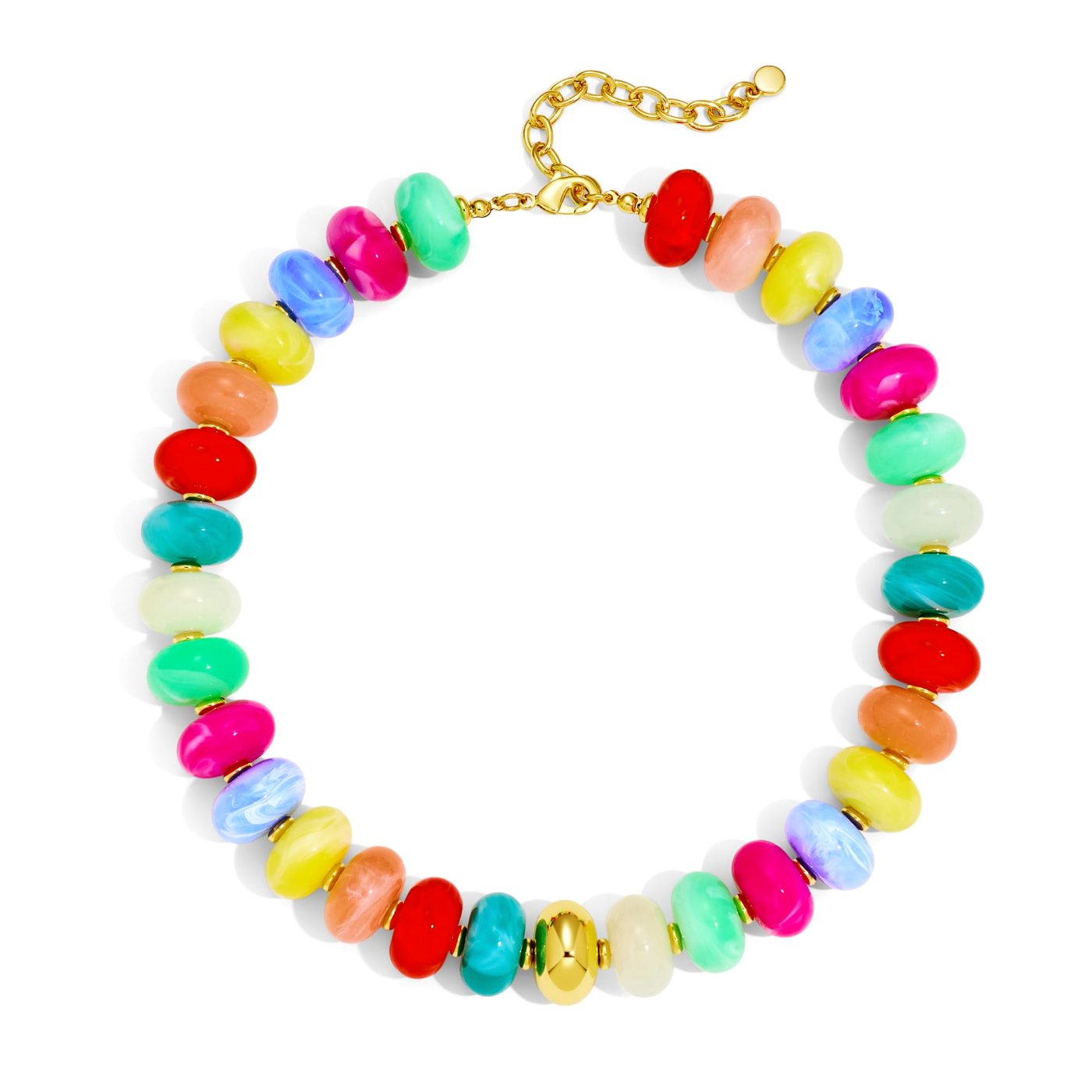 YUJIE Disc Bead Necklace, Multicolor, color