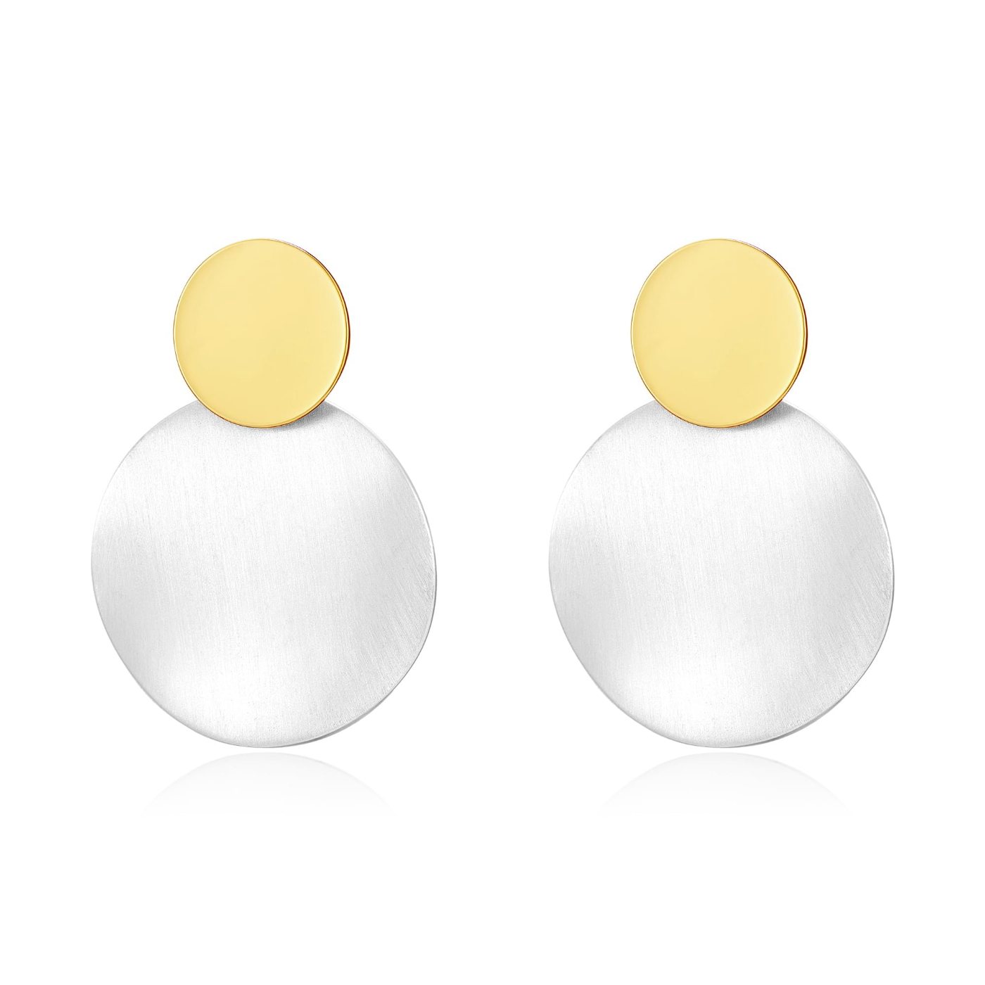 YUJIE Disc Earrings, gold and silver