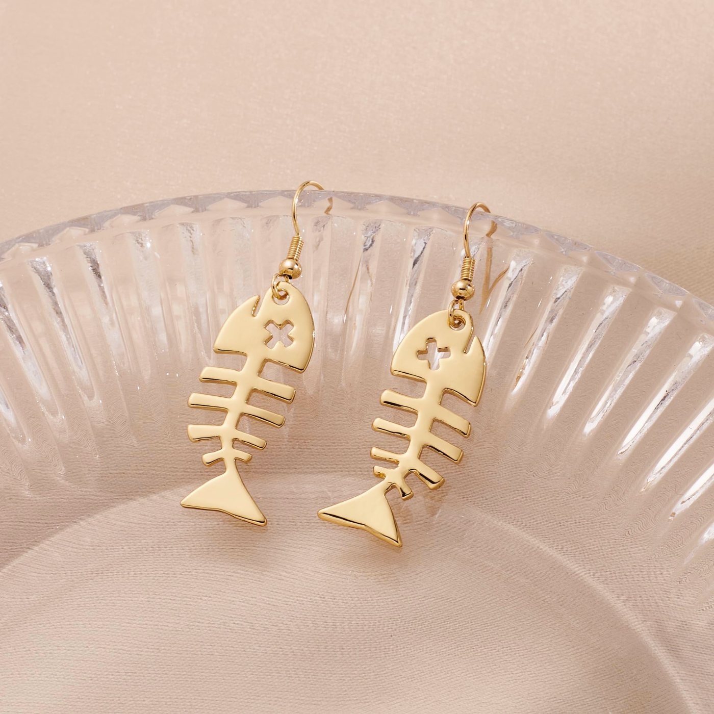 YUJIE Fish Bone Drop Earrings, view 5