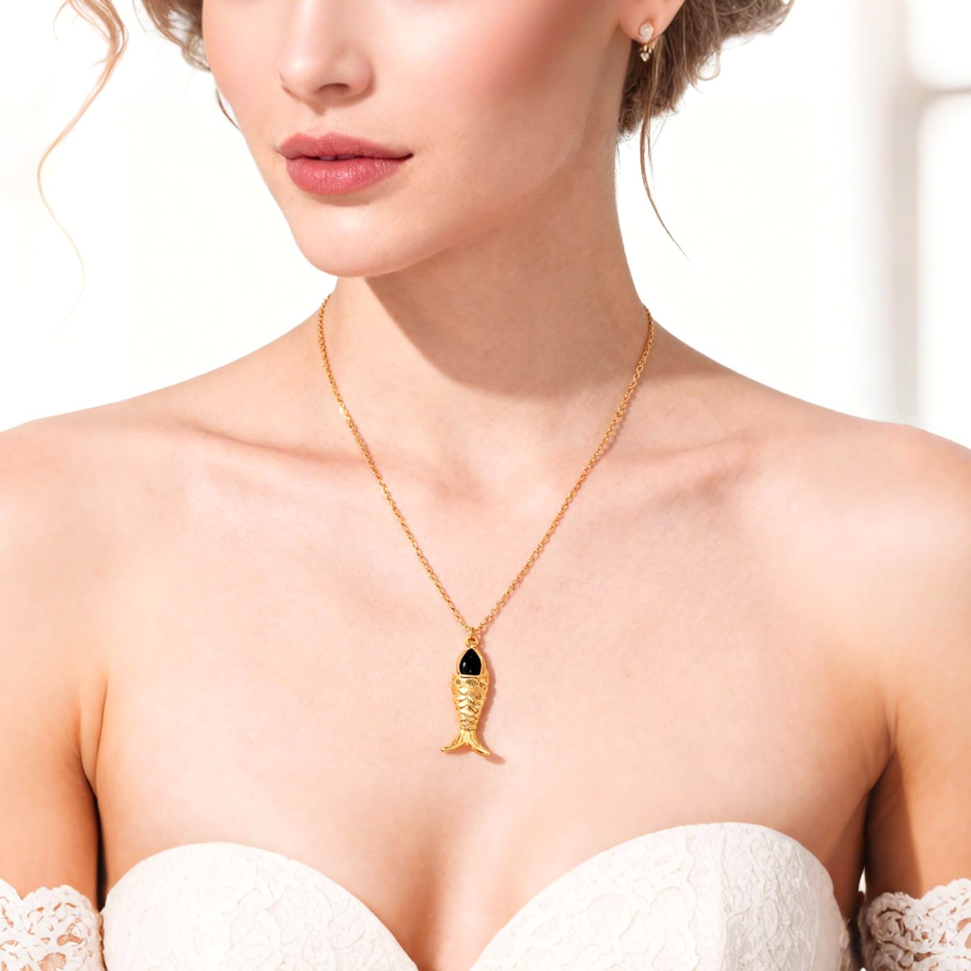 YUJIE Fish Earrings, second view